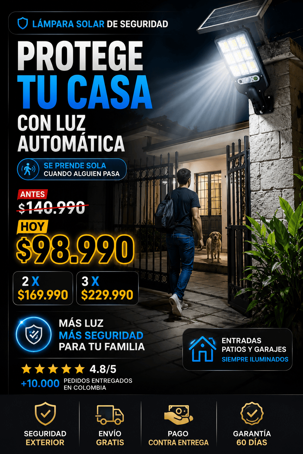 LAMPARA SOLAR SEGURIDAD