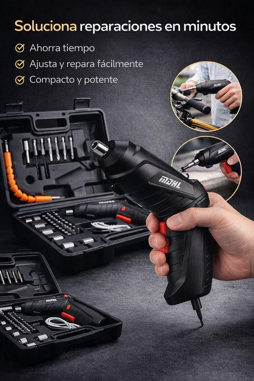 Destornillador Recargable Kit 48 Piezas Con Estuche