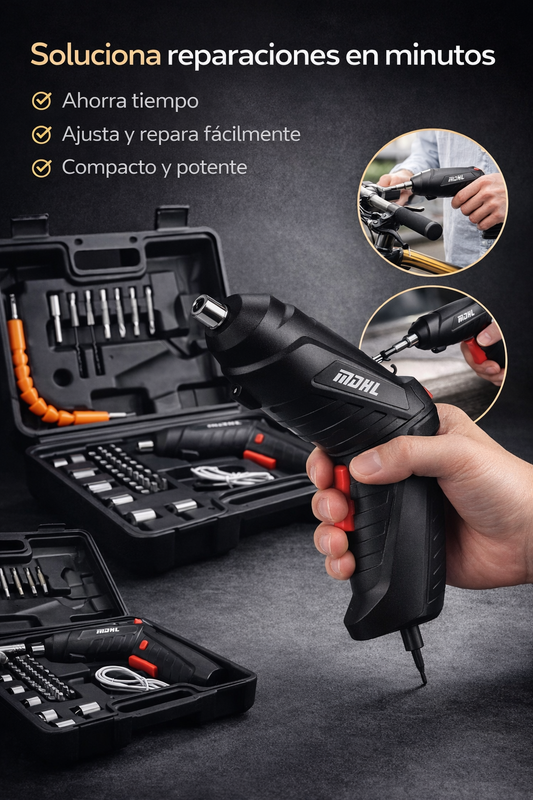 Destornillador Recargable Kit 48 Piezas Con Estuche