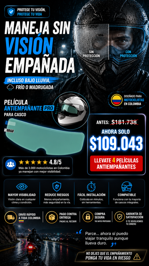 Visor antiempañante para casco